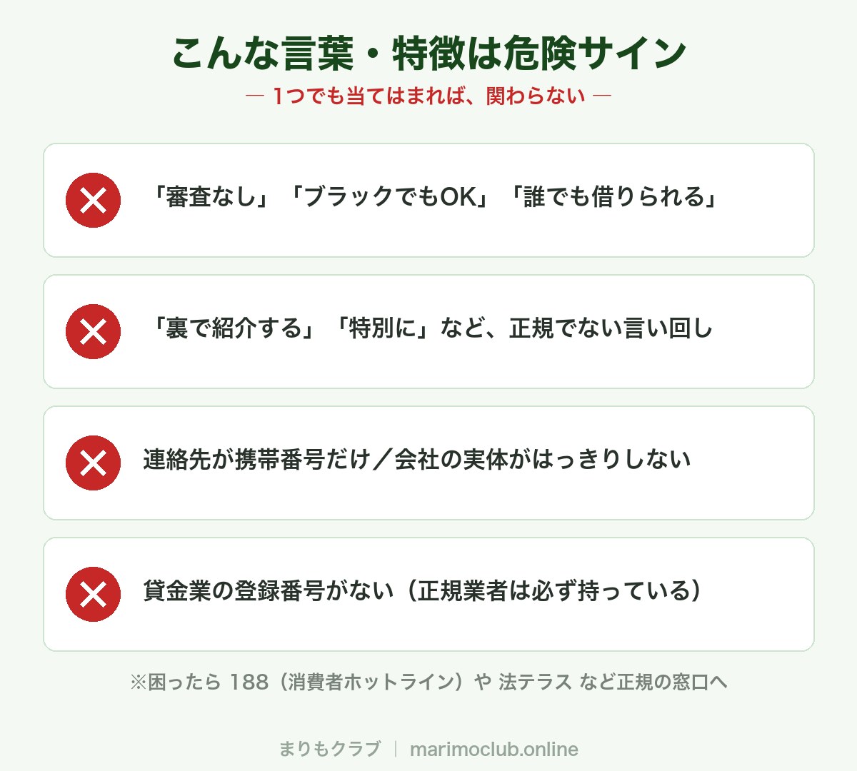悪質業者を見分ける危険サイン