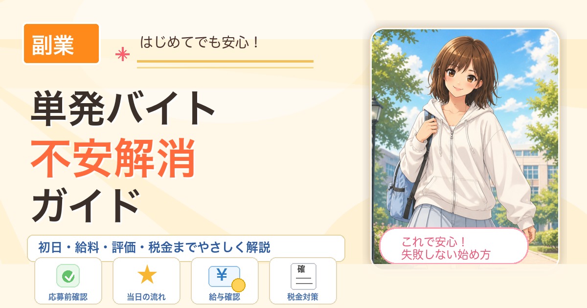 単発バイトの不安や問題点を解決するガイドのアイキャッチ画像