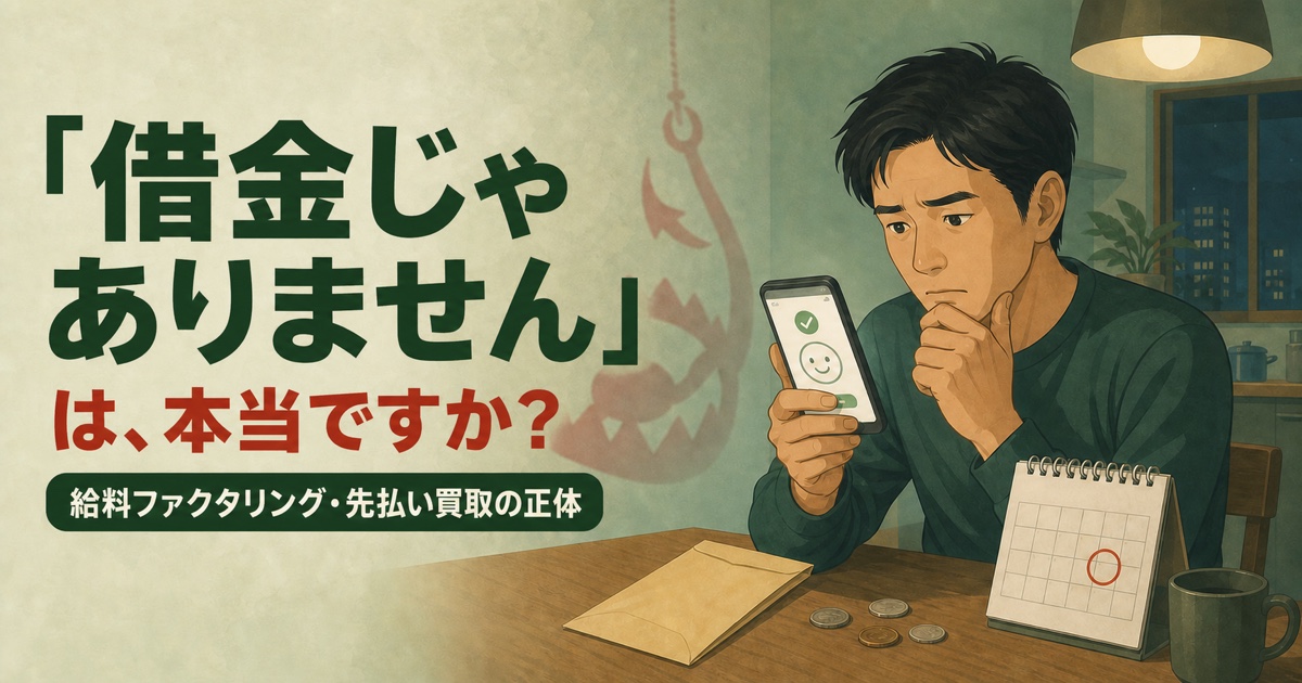 給料ファクタリング・先払い買取アプリの違法性と危険性を解説するアイキャッチ