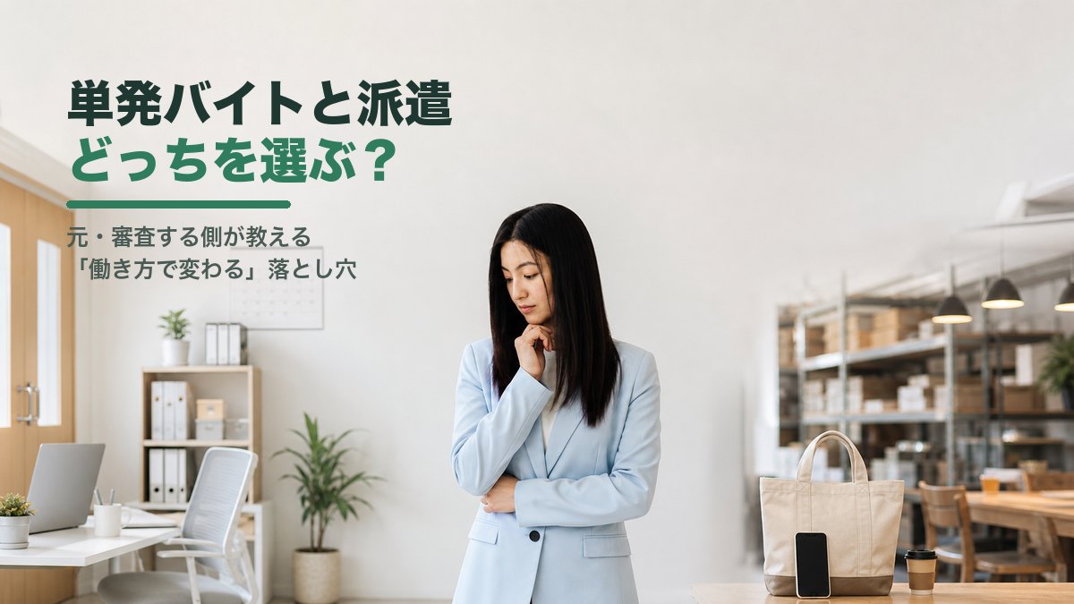 単発バイトと派遣どっちを選ぶ？元・審査する側が教える働き方で変わる落とし穴